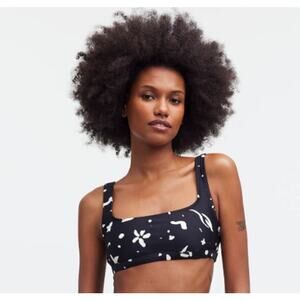 NWT Madewell Square-Neck Bikini Top in Abstract Doodle